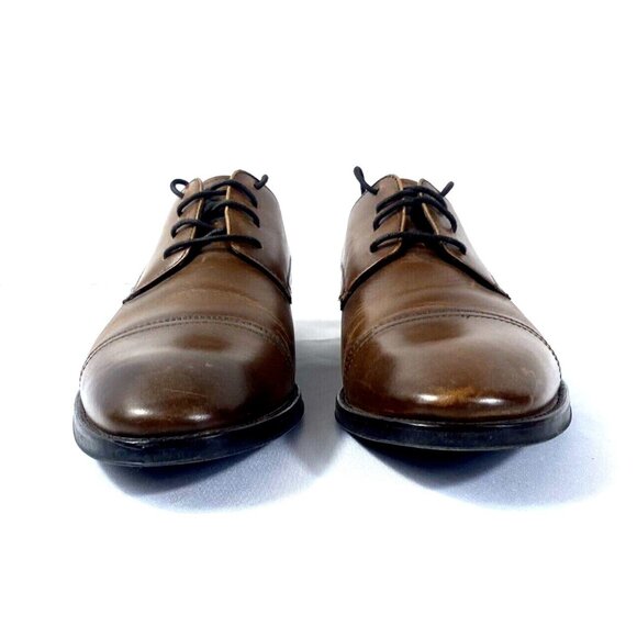 Kenneth Cole Men\'s Cognac Brown Cap Toe Oxford w/ Flex Lace-Up Dress Shoes 9.5 main image 14